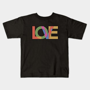 Love - Overlapping Letters. Kids T-Shirt